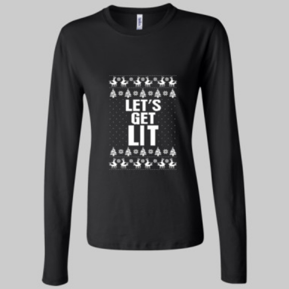 Bella Canvas Let's Get Lit Funny T-Shirt - Picture 1 of 2